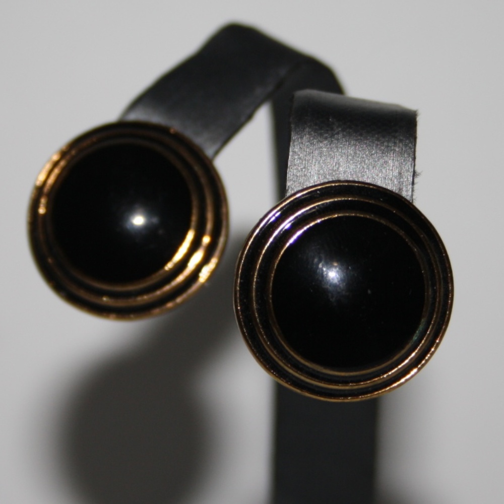 Vintage Black and Gold Earrings